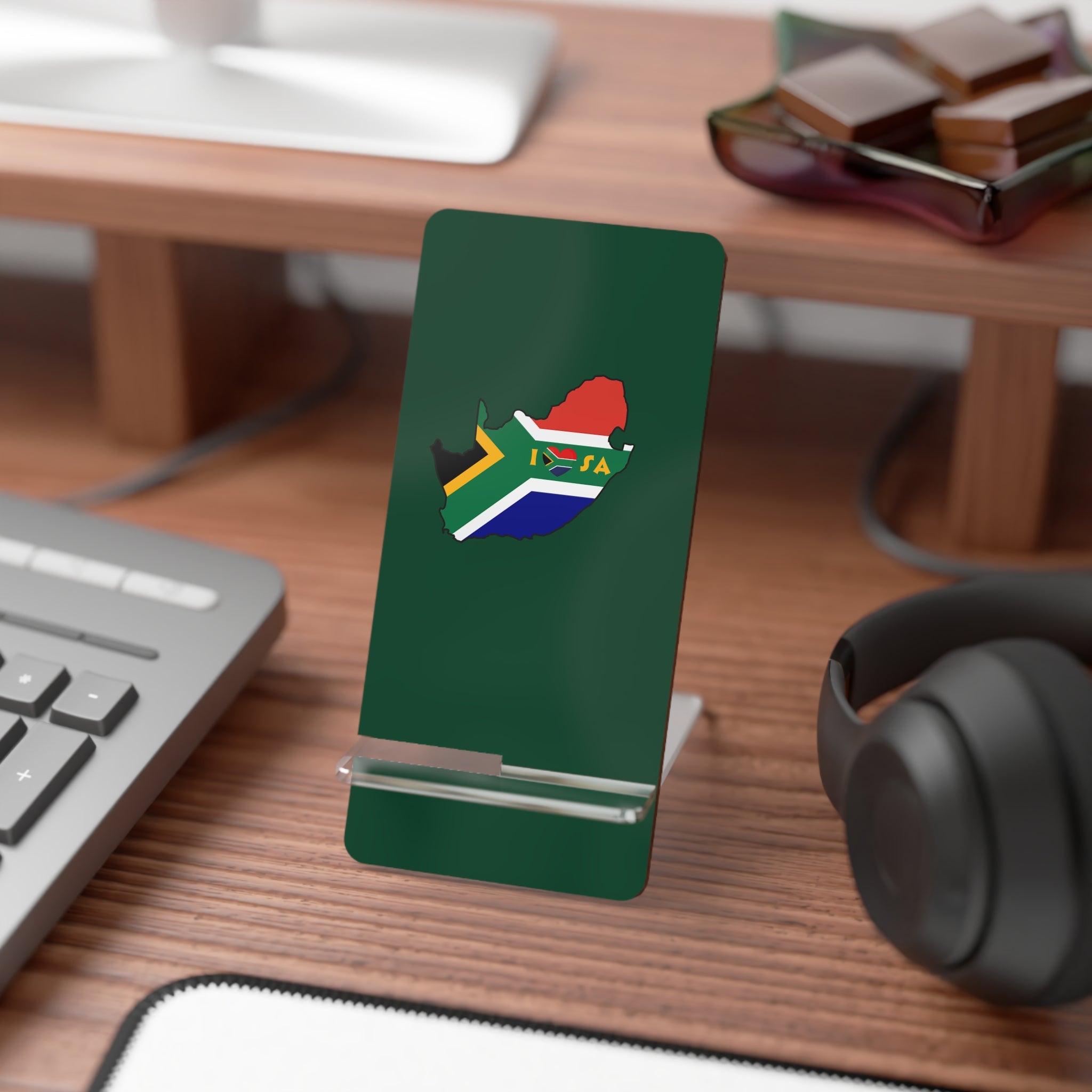 “I Love SA” Green Mobile Desk Stand
