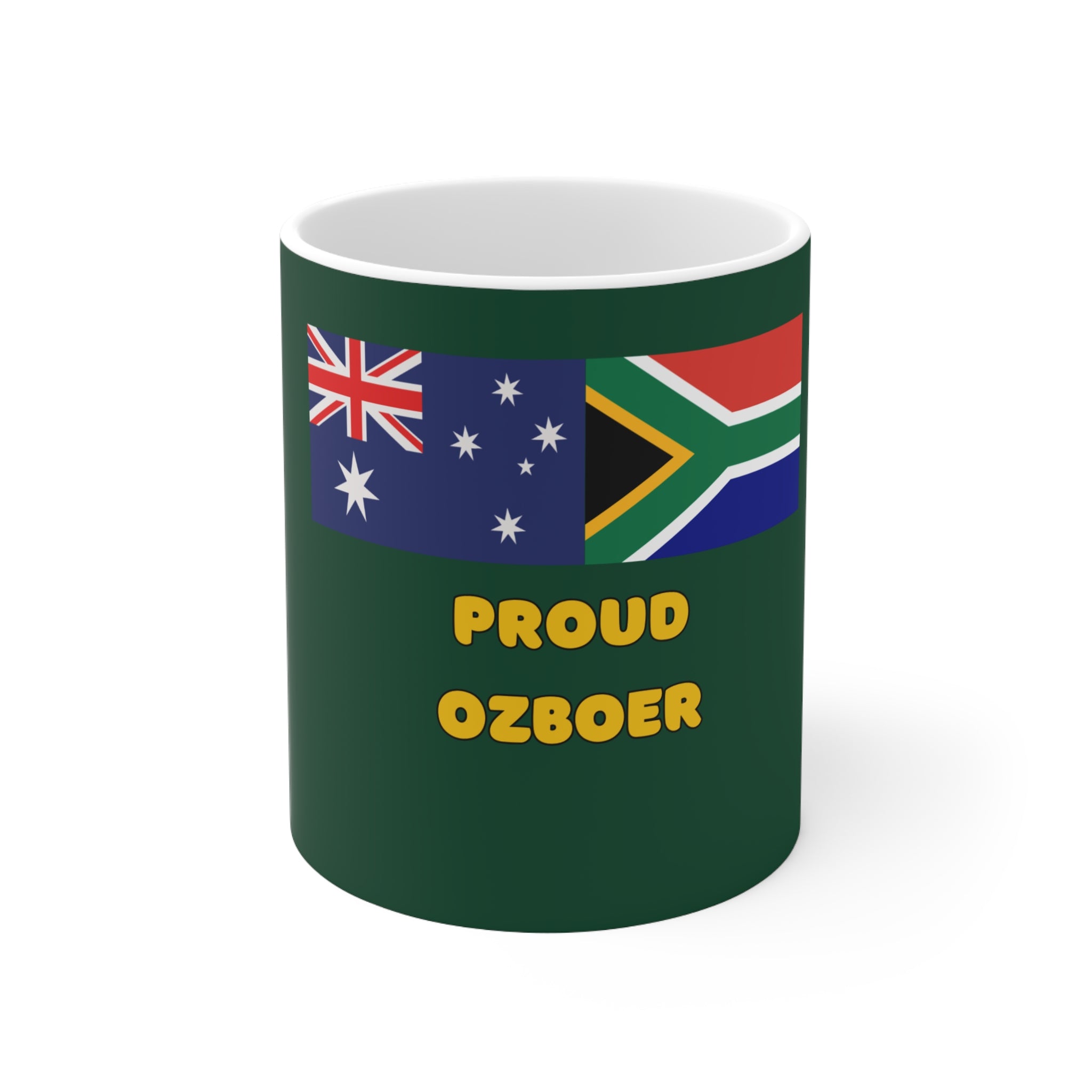 “OZBOER” Green Coffee Mug – Saffa Roots, Aussie Soil