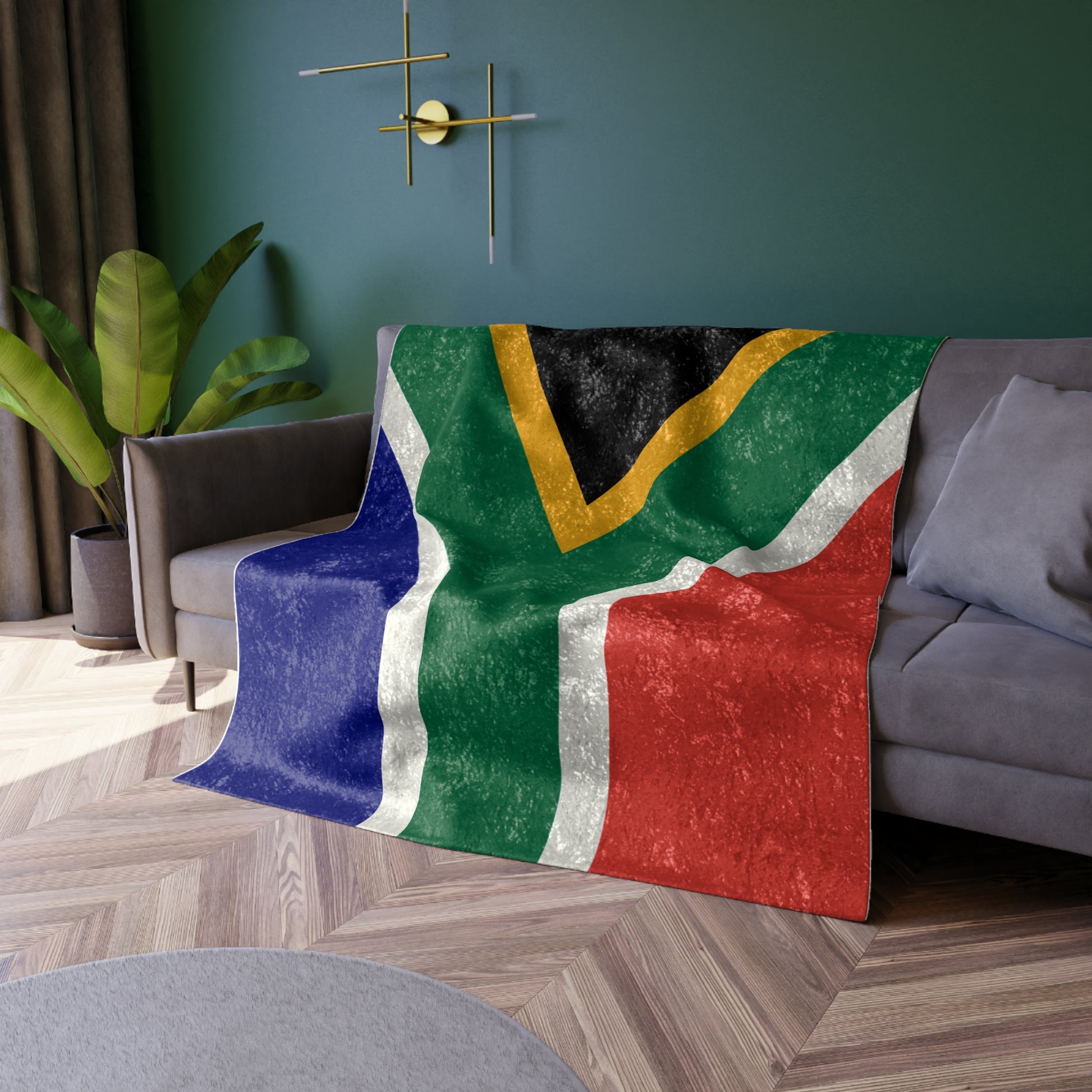 Velvet Blanket - South African Flag Design - 50x60 inches